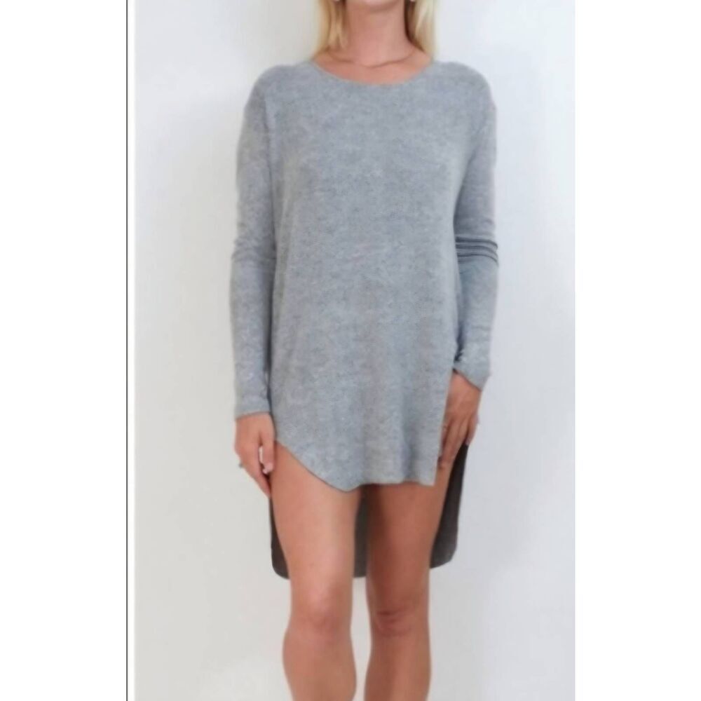 Joah Brown Nightingale Grey Ribbed Tunic Dress One Size